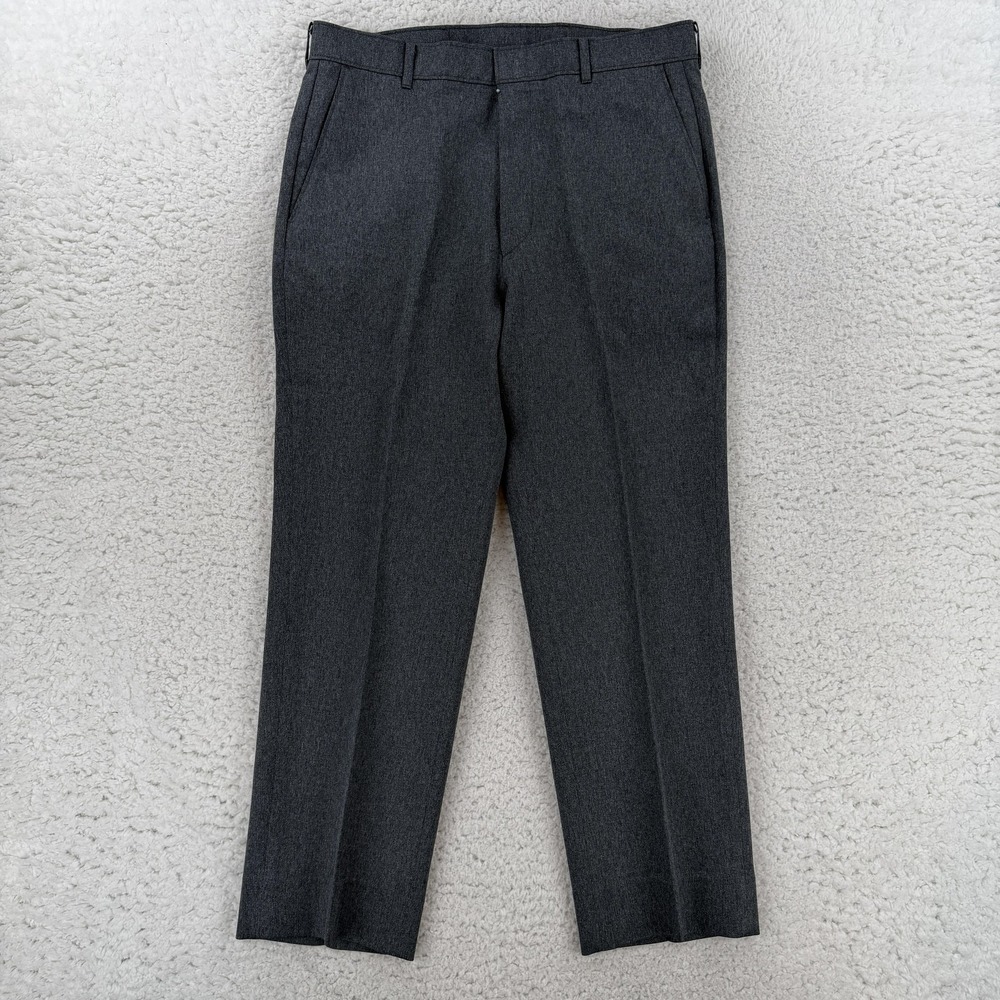 Vintage Levis Action Slacks Mens 34x27 Gray Flat Front Dress Slacks Office